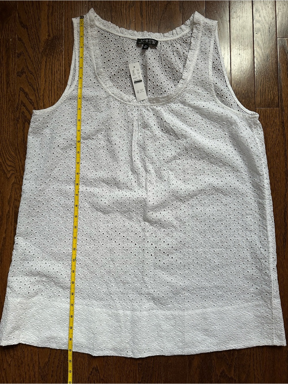 NWT J.Crew Ruffle Eyelet Mini Dress White Medium CS547 *mark - Picture 13 of 15